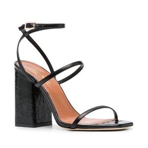 Paris Texas Croc Block Heel